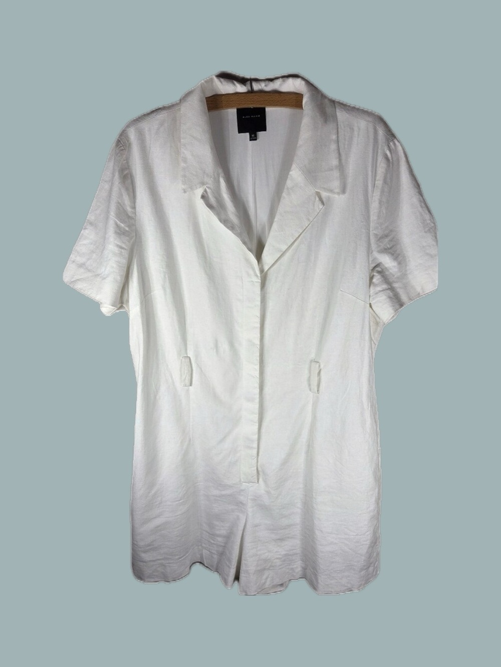 Alex Marie | White Short-Sleeve Linen Romper